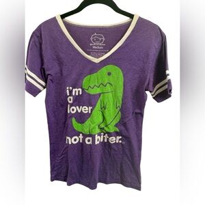 Goodie Two Sleeves Purple Juniors Sporty Dinosaur T-Shirts Sz(M)
